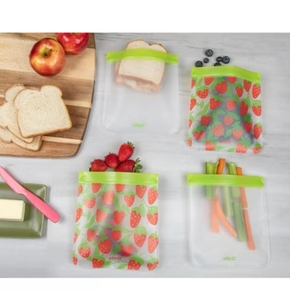 ELLO Reusable BPA Free Easy Zip Food Storage Bags, 14 Pieces NWOT - Picture 10 of 11